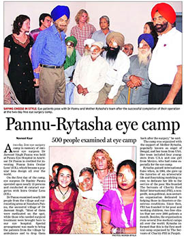 Pannu - Rytasha Eye Camp Article