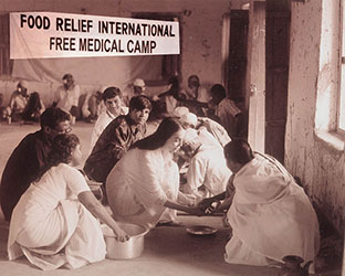 Mother Rytasha working at the Free Medical Camp