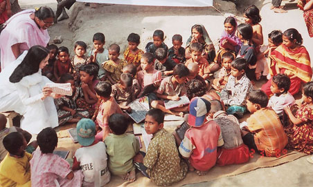 Mother Rytasha with Children's school in Bangladesh